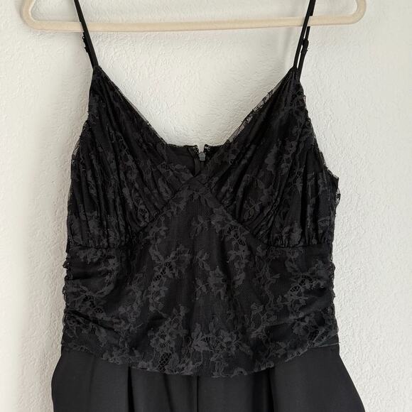 Express Womens Lace Bodice Cami Jumpsuit V-Neck Sleeveless Black Size XL - Picture 1 of 8